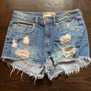 Ripped Jean Shorts